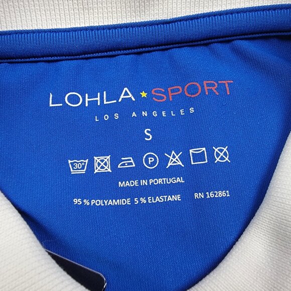 Lohla Sport Shirt Womens Small Blue Lemon White Performance Filippa Polo Top - Picture 4 of 13